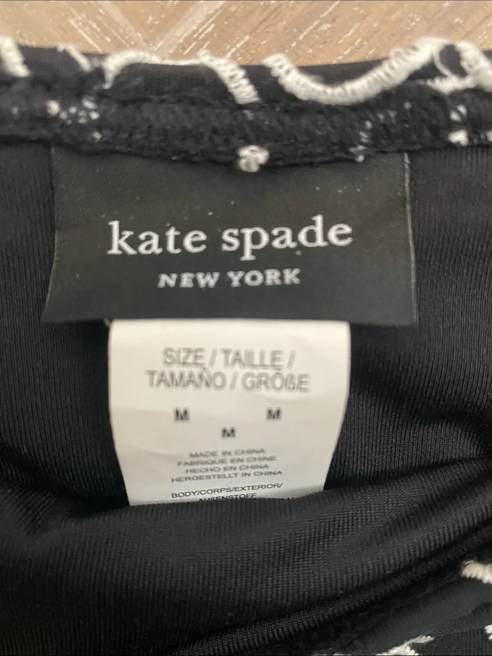kate spade Black Swim Bottom with White Trim Accent